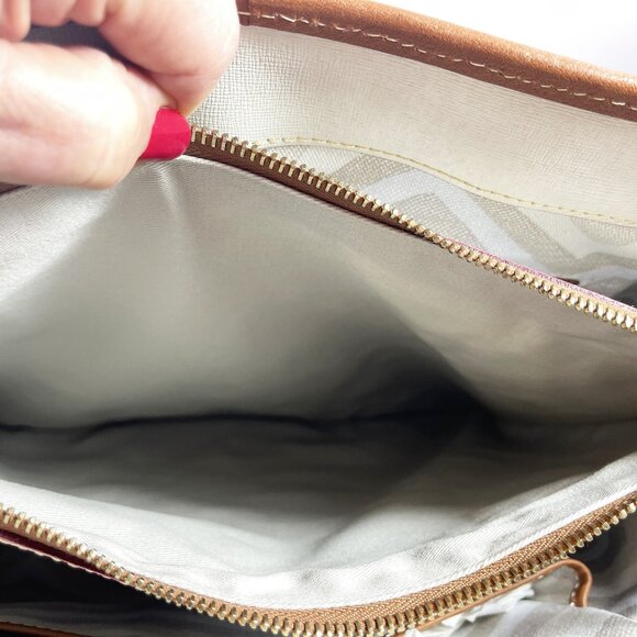 DOONEY & BOURKE Shelby Shopper Tan Shoulder Handbag Tote Leather LF36C - Picture 10 of 12